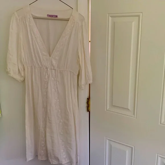 Calypso Dresses | Calypso White Linen Dress | Color: White | Size: S | Bamsamnn's Closet